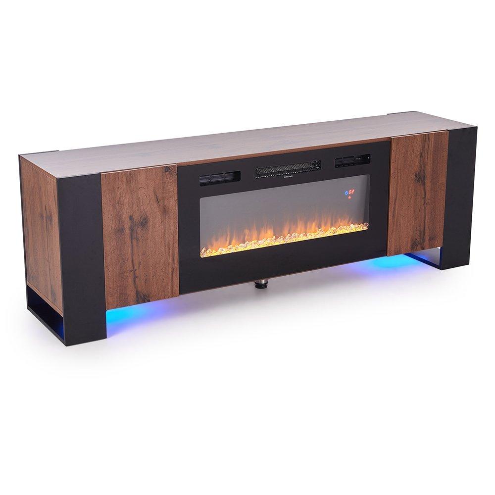 Blackdark Walnu - Kabinet UK - Electric Fireplace TV Stand with Remote Control - 4