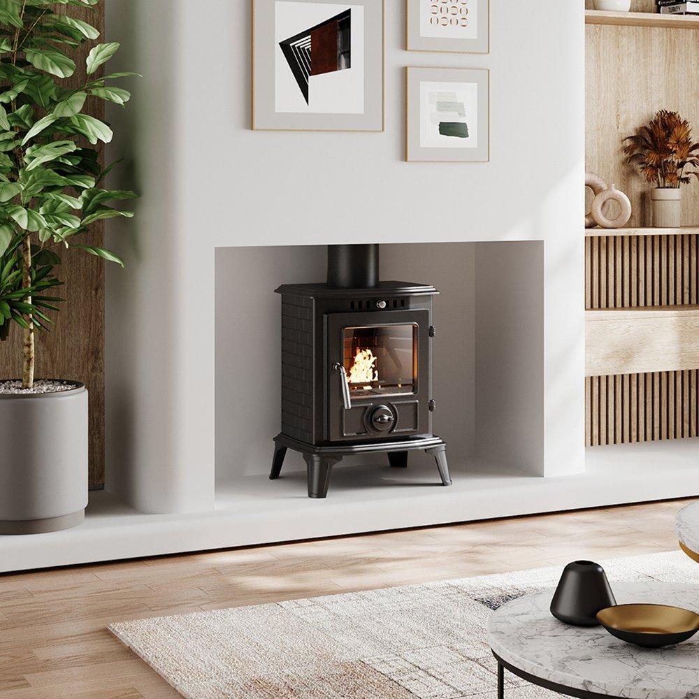Black - Kabinet UK - High Efficiency Wood Burning Stove Fireplace - 2