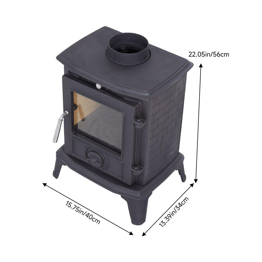 Black - Kabinet UK - High Efficiency Wood Burning Stove Fireplace - 7