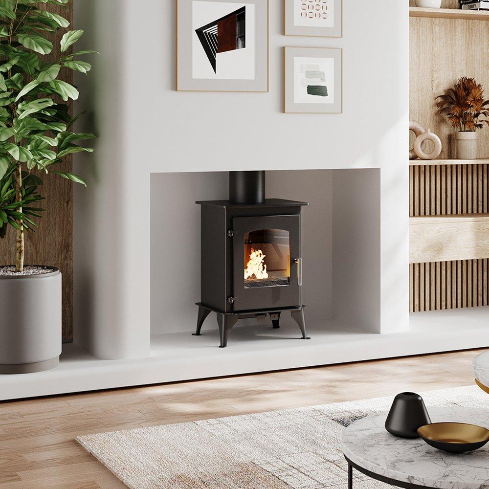 Black - Kabinet UK - High Efficiency Wood Burning Stove Fireplace - 2