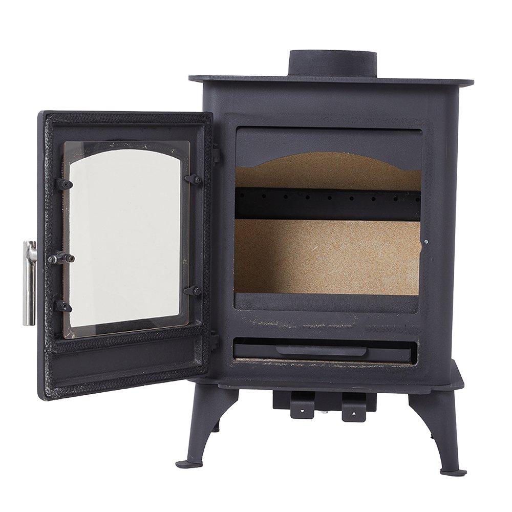 Black - Kabinet UK - High Efficiency Wood Burning Stove Fireplace - 4