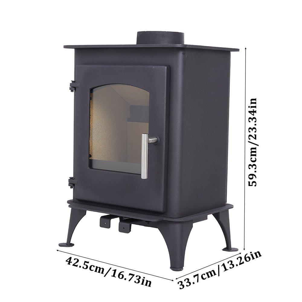 Black - Kabinet UK - High Efficiency Wood Burning Stove Fireplace - 8