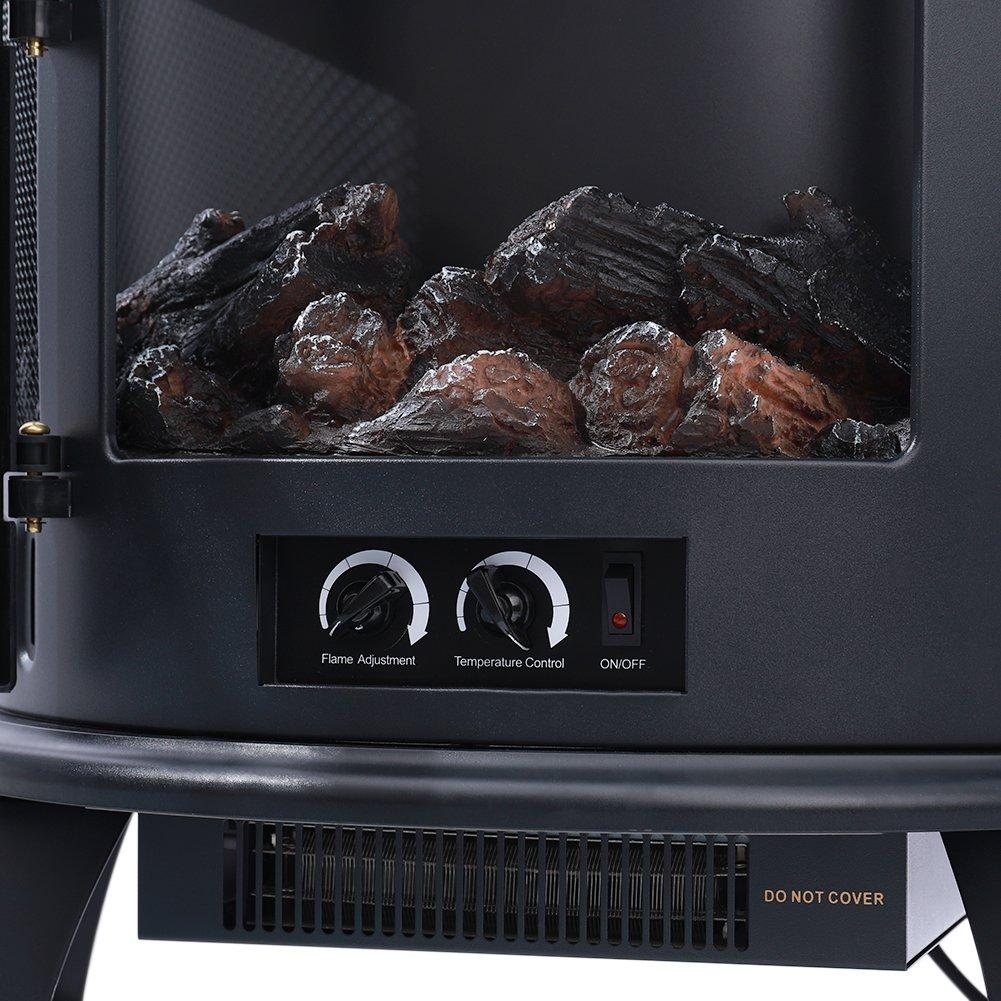 Black - Kabinet UK - Electric Indoor Freestanding Fireplace Stove - 6