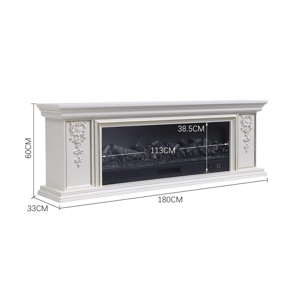 White - Kabinet UK - TV Stand Electric Fireplace Adjustable Flame - 3