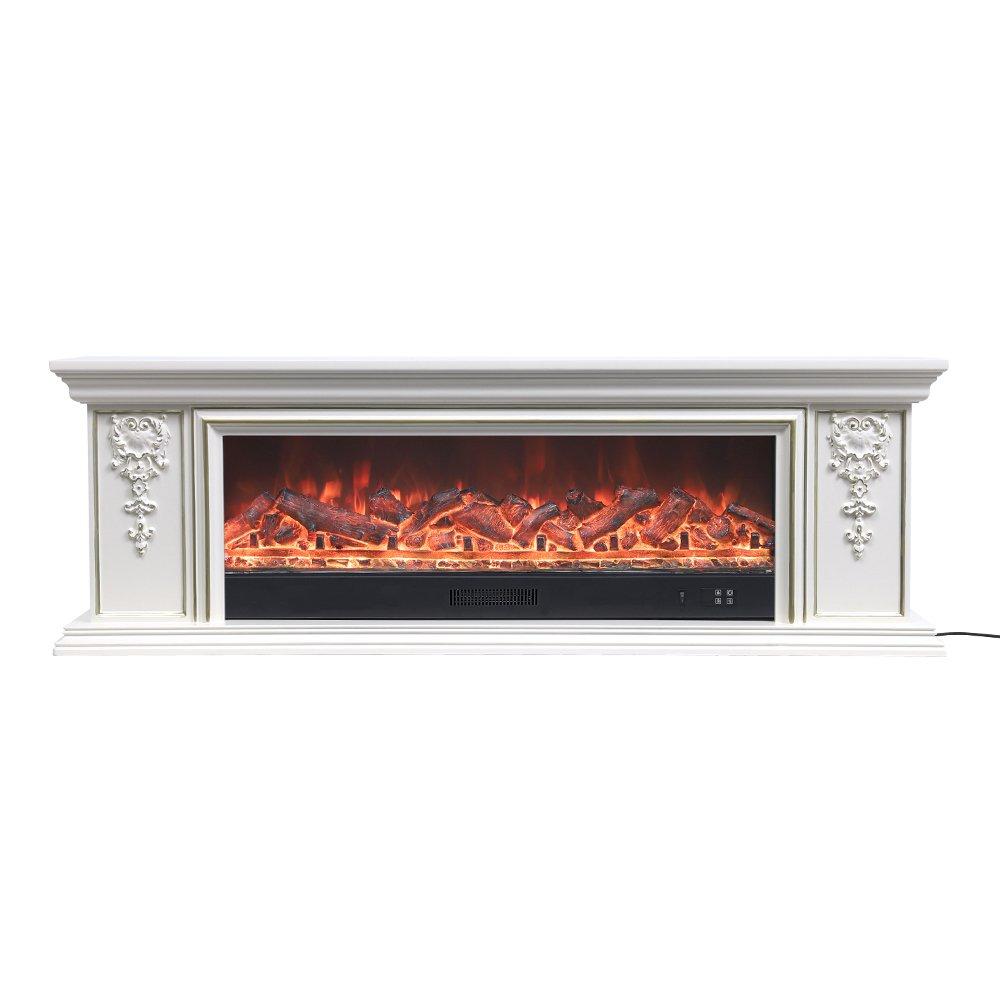 White - Kabinet UK - TV Stand Electric Fireplace Adjustable Flame - 4
