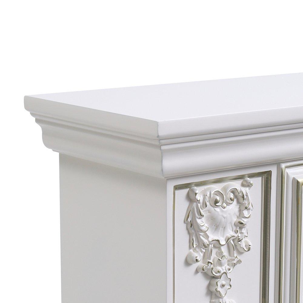 White - Kabinet UK - TV Stand Electric Fireplace Adjustable Flame - 9