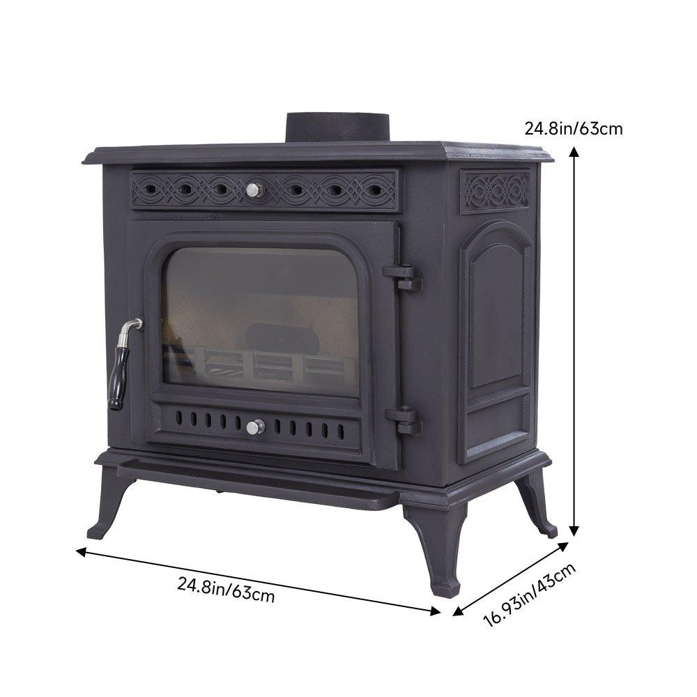 Black - Kabinet UK - High Efficiency Wood Burning Stove Fireplace - 7