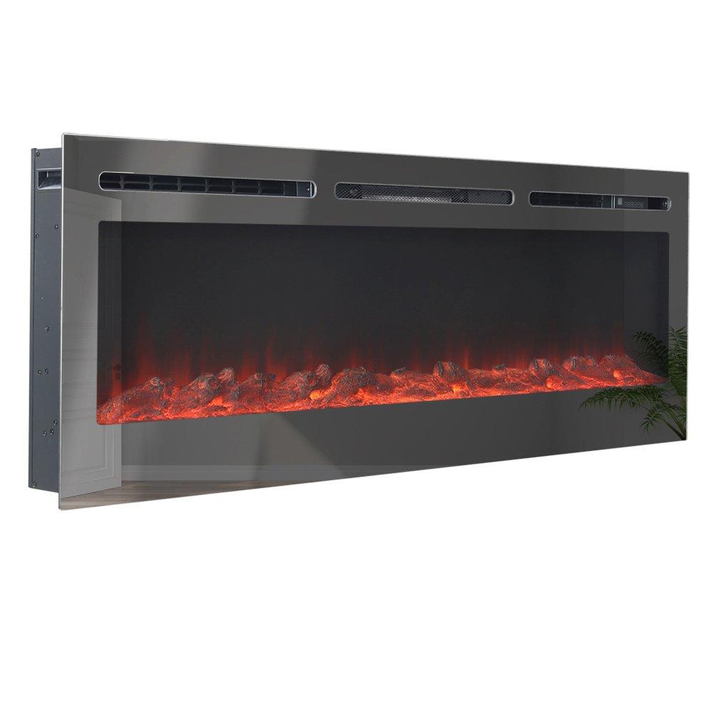 Black - Kabinet UK - Linear Electric Fireplace Recessed in Black - 2