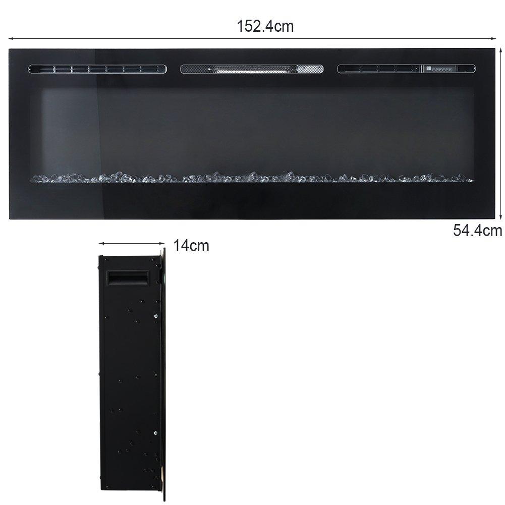 Black - Kabinet UK - Linear Electric Fireplace Recessed in Black - 6
