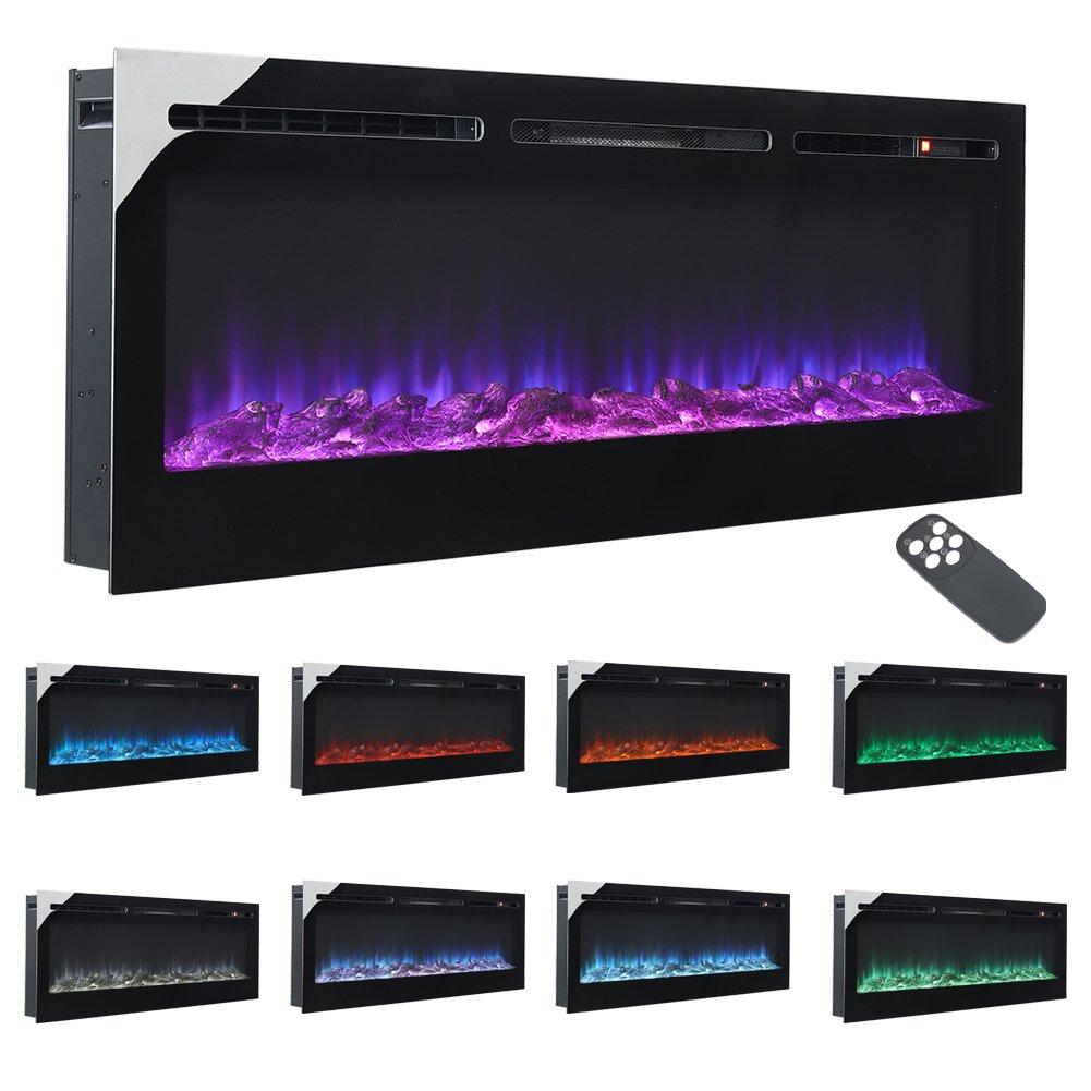 Black - Kabinet UK - Linear Electric Fireplace Recessed in Black - 7