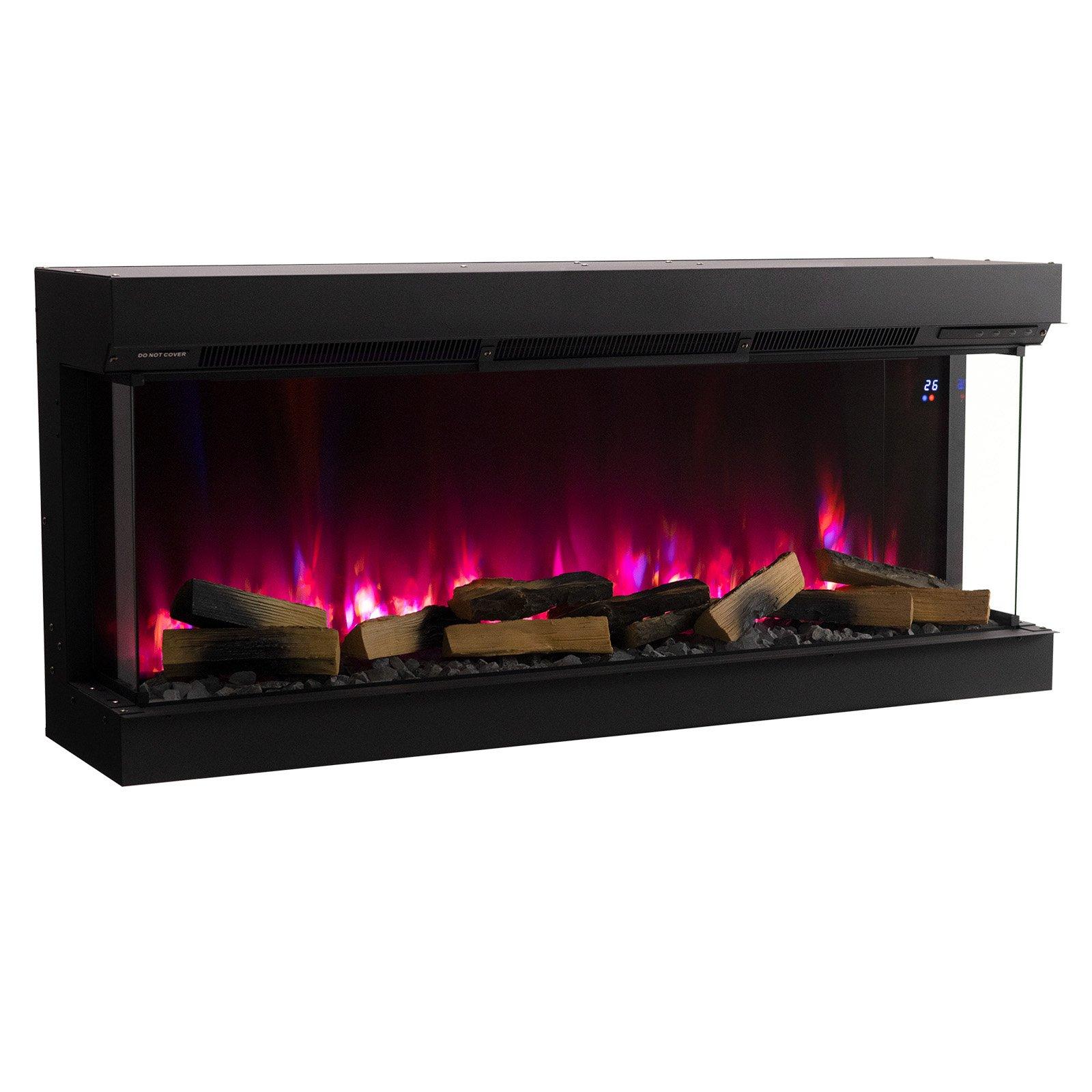 Black - Kabinet UK - 50inch 3-Sided Smart Electric Fireplace - 5