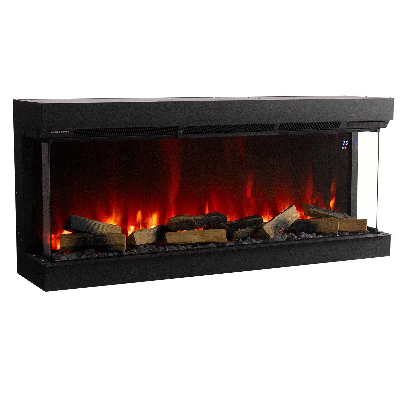 Black - Kabinet UK - 50inch 3-Sided Smart Electric Fireplace - 6