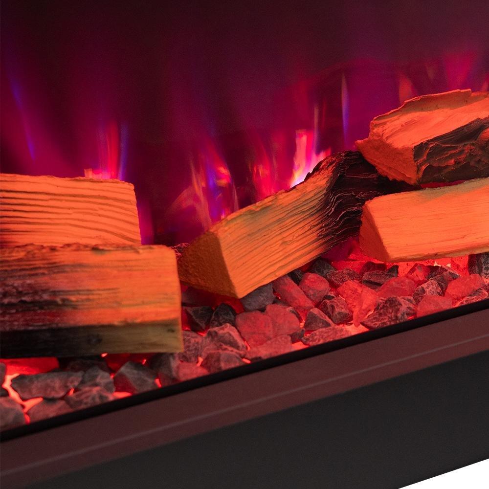 Black - Kabinet UK - 60inch 3-Sided Smart Electric Fireplace - 5