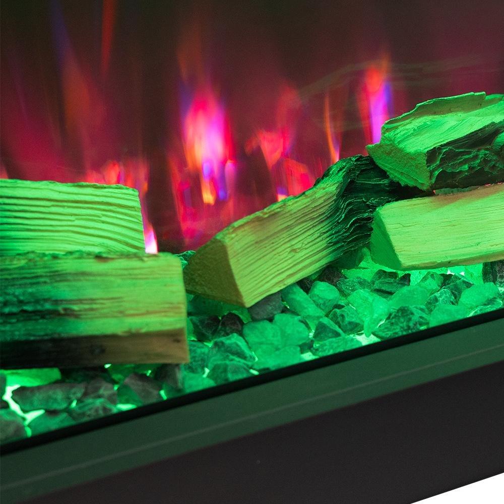 Black - Kabinet UK - 60inch 3-Sided Smart Electric Fireplace - 6