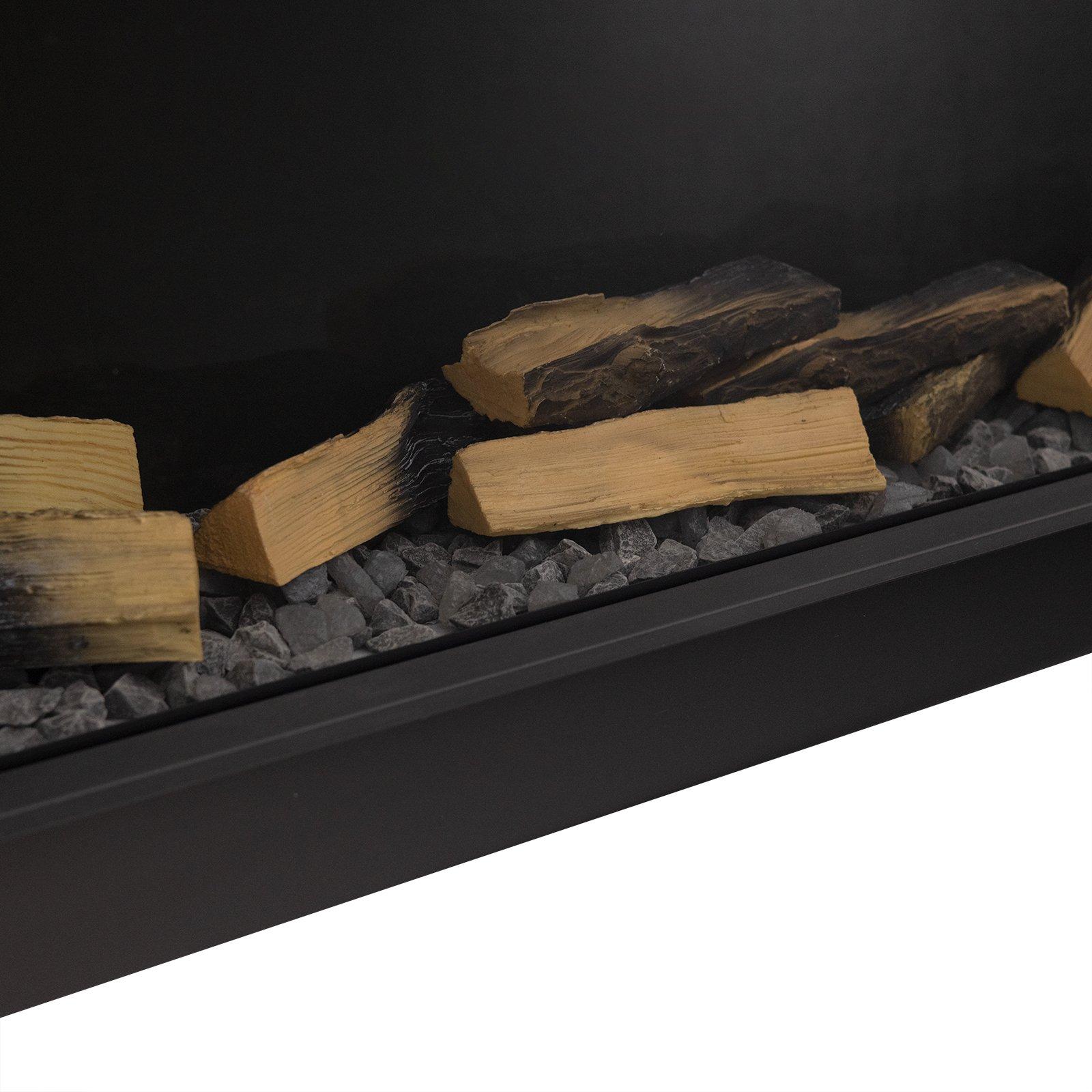 Black - Kabinet UK - 60inch 3-Sided Smart Electric Fireplace - 7