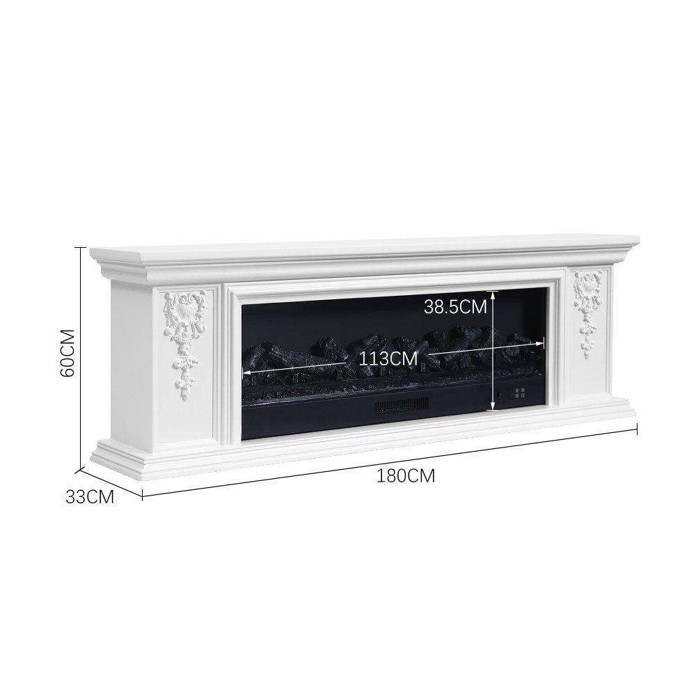 White - Kabinet UK - TV Stand Electric Fireplace Adjustable Flame - 3
