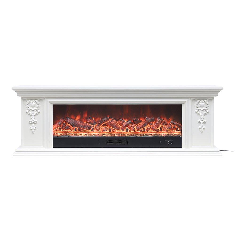White - Kabinet UK - TV Stand Electric Fireplace Adjustable Flame - 4