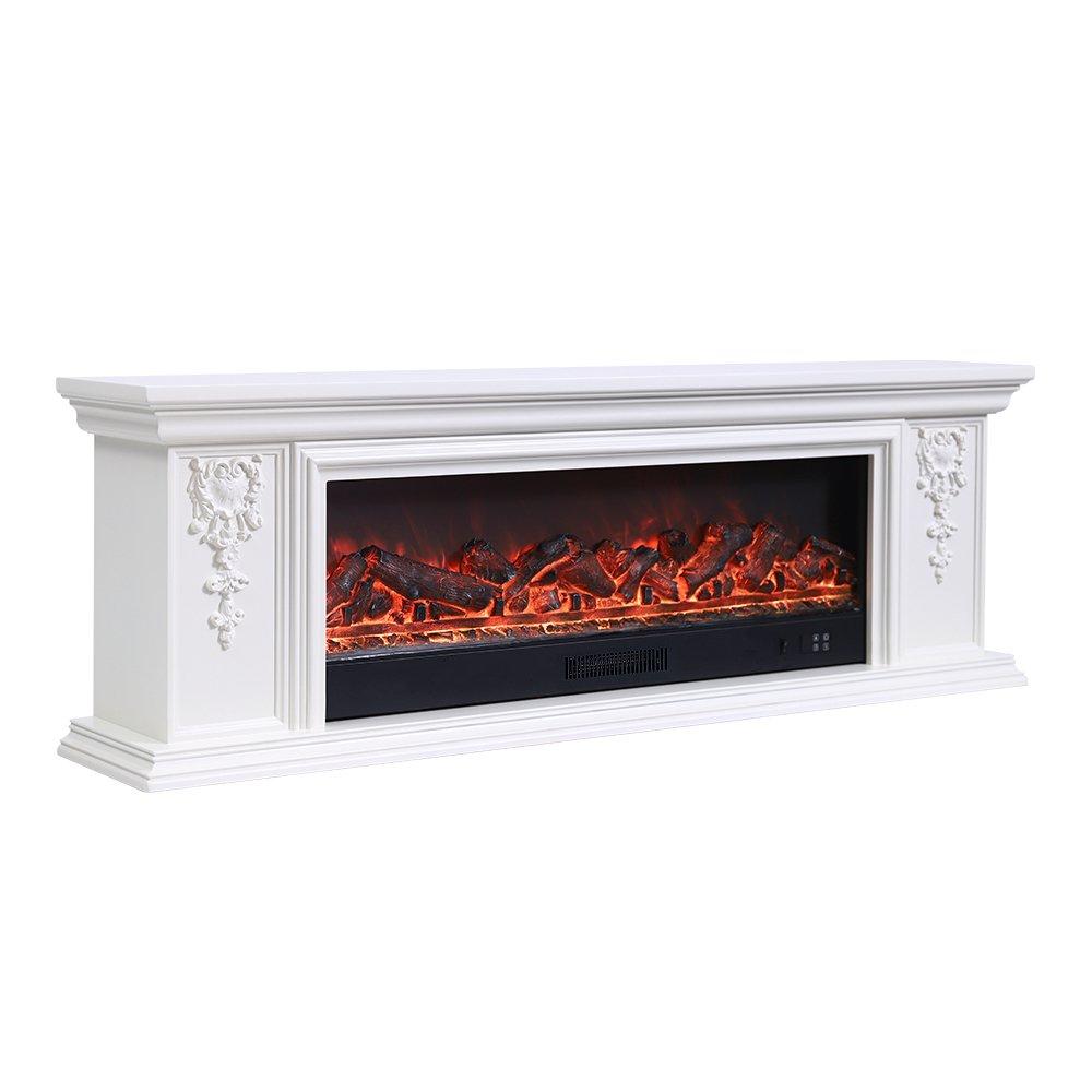 White - Kabinet UK - TV Stand Electric Fireplace Adjustable Flame - 5
