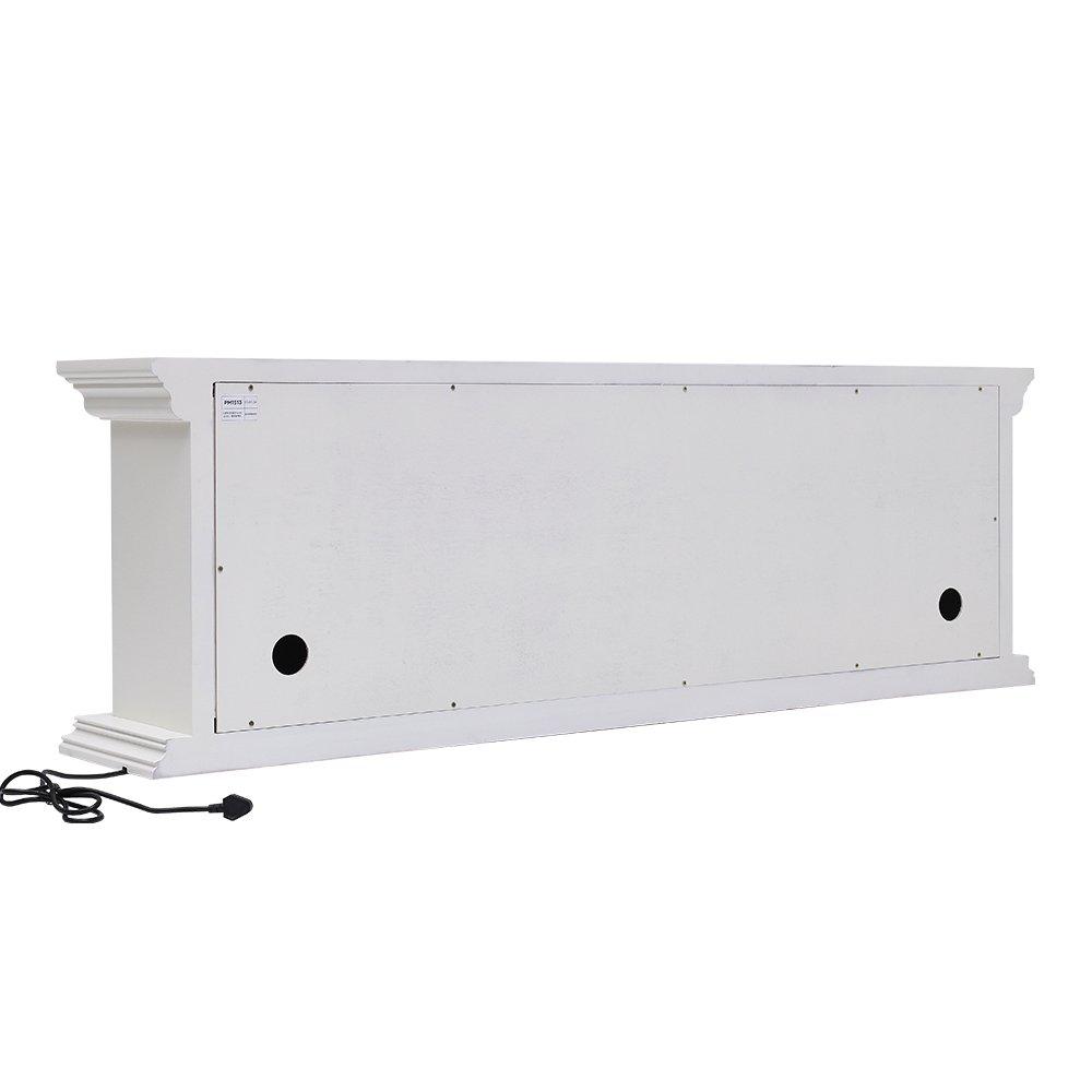 White - Kabinet UK - TV Stand Electric Fireplace Adjustable Flame - 9