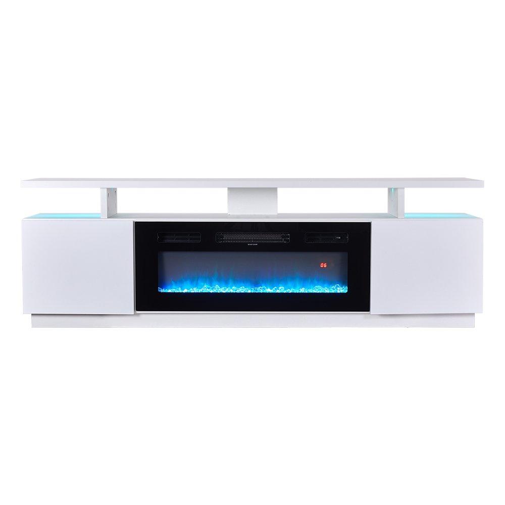 White - Kabinet UK - Electric Fireplace TV Stand with Remote Control - 2