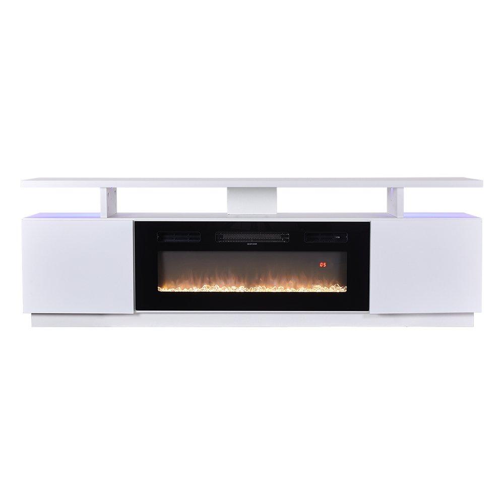 White - Kabinet UK - Electric Fireplace TV Stand with Remote Control - 3
