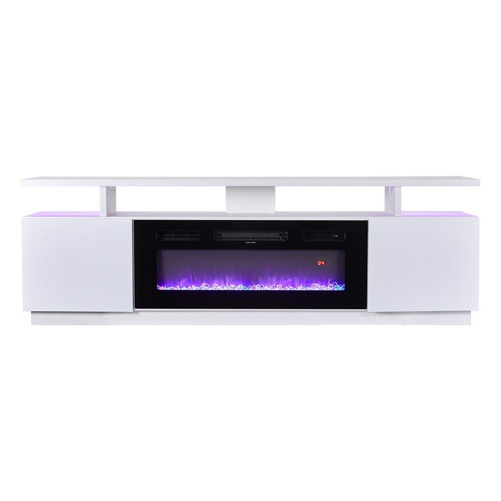 White - Kabinet UK - Electric Fireplace TV Stand with Remote Control - 4