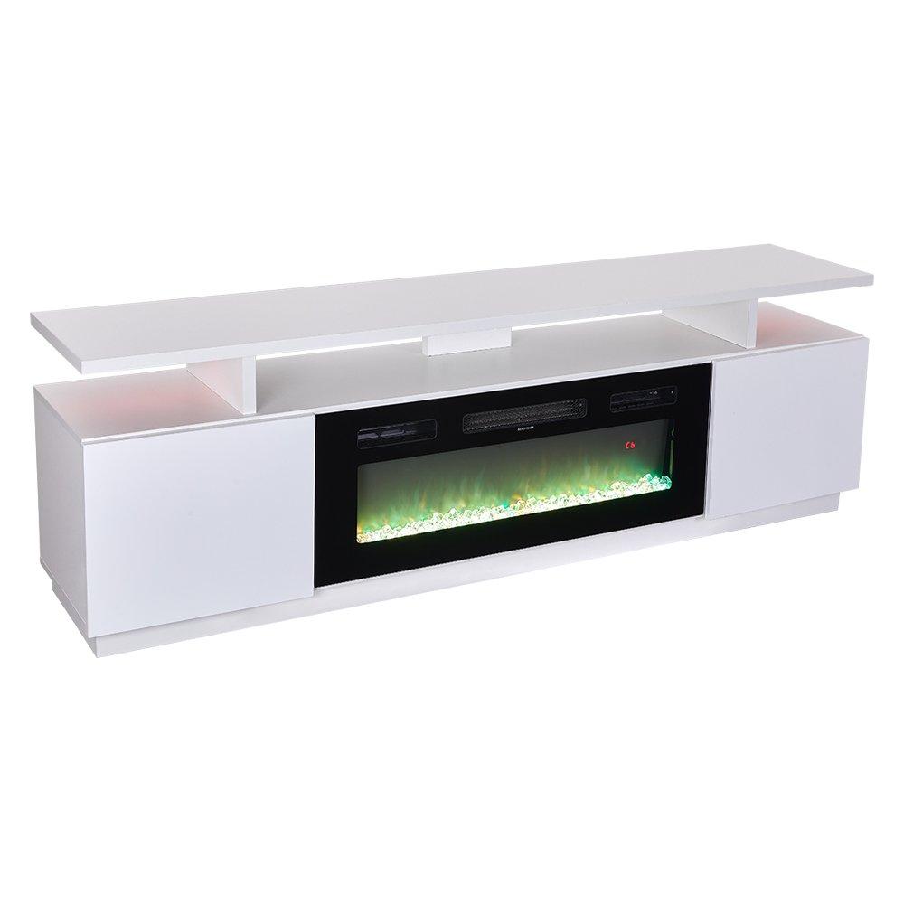 White - Kabinet UK - Electric Fireplace TV Stand with Remote Control - 5