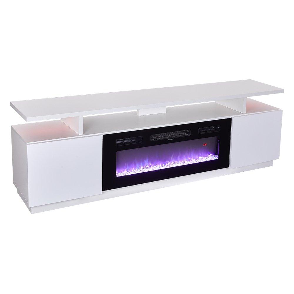 White - Kabinet UK - Electric Fireplace TV Stand with Remote Control - 6