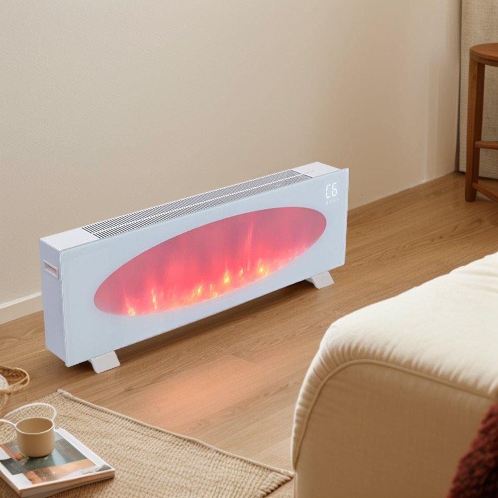 White - Kabinet UK - Freestanding Electric Fireplace with Remote - 1