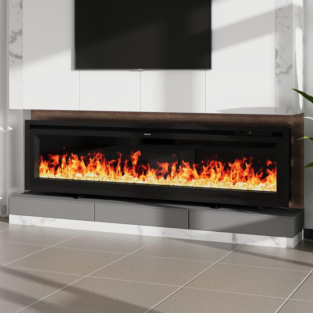 Black - Kabinet UK - 186cm Electric Fireplace with Remote Control - 1