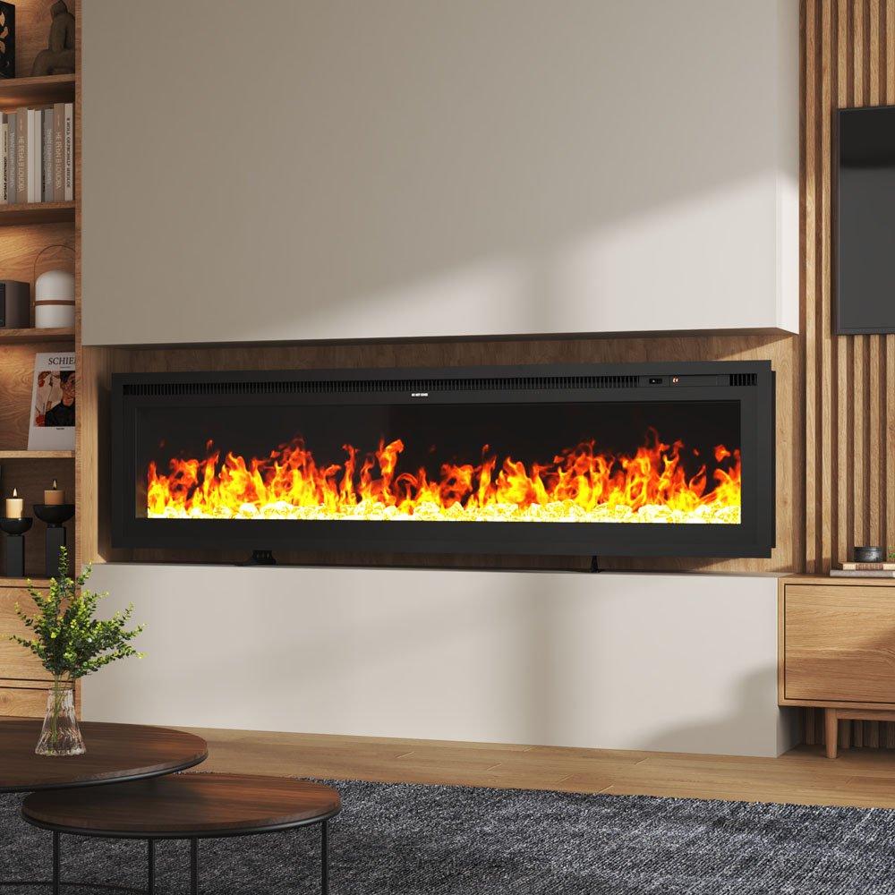 Black - Kabinet UK - 186cm Electric Fireplace with Remote Control - 2