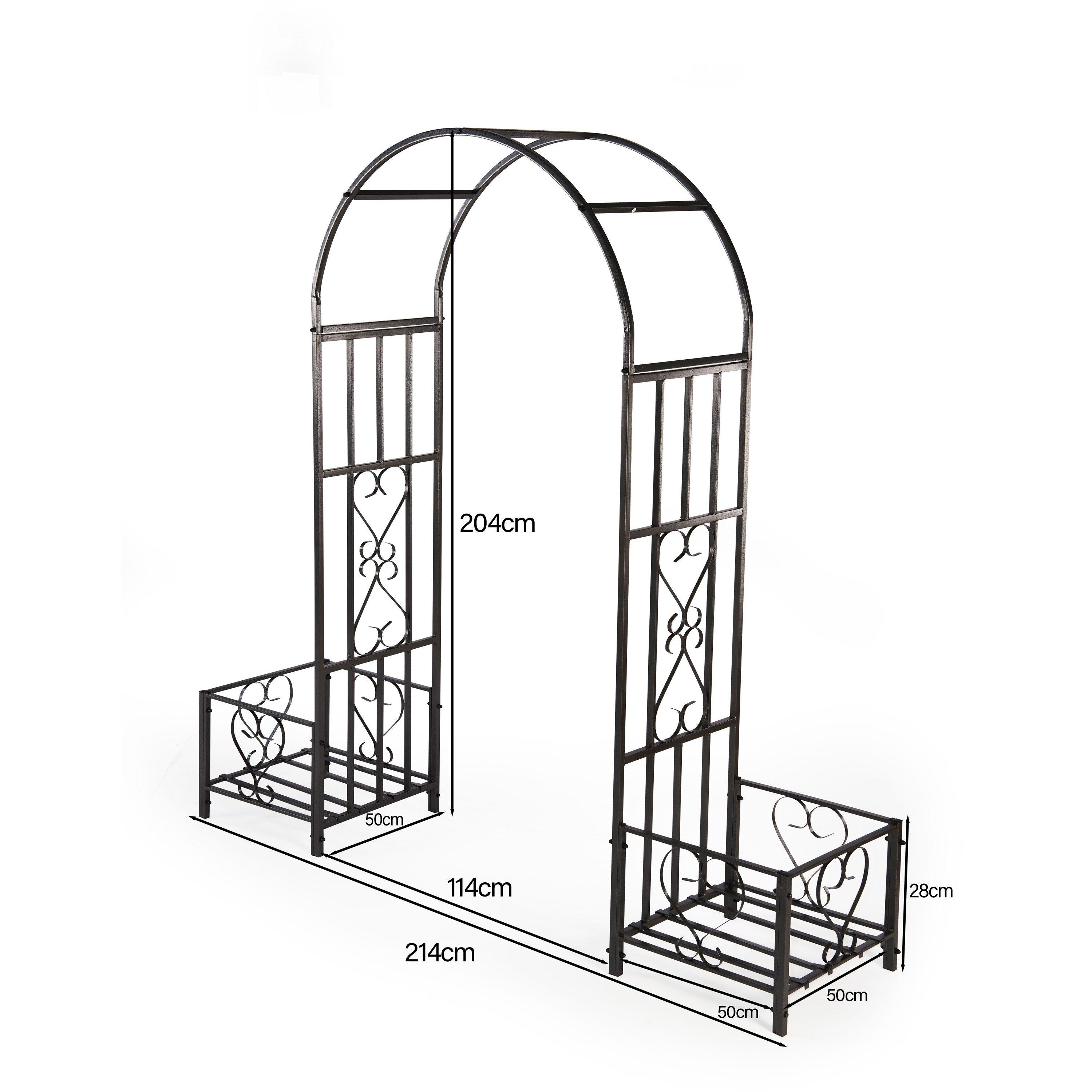 Black - Greenhurst - ARBOUR WITH PLANTERS - 2