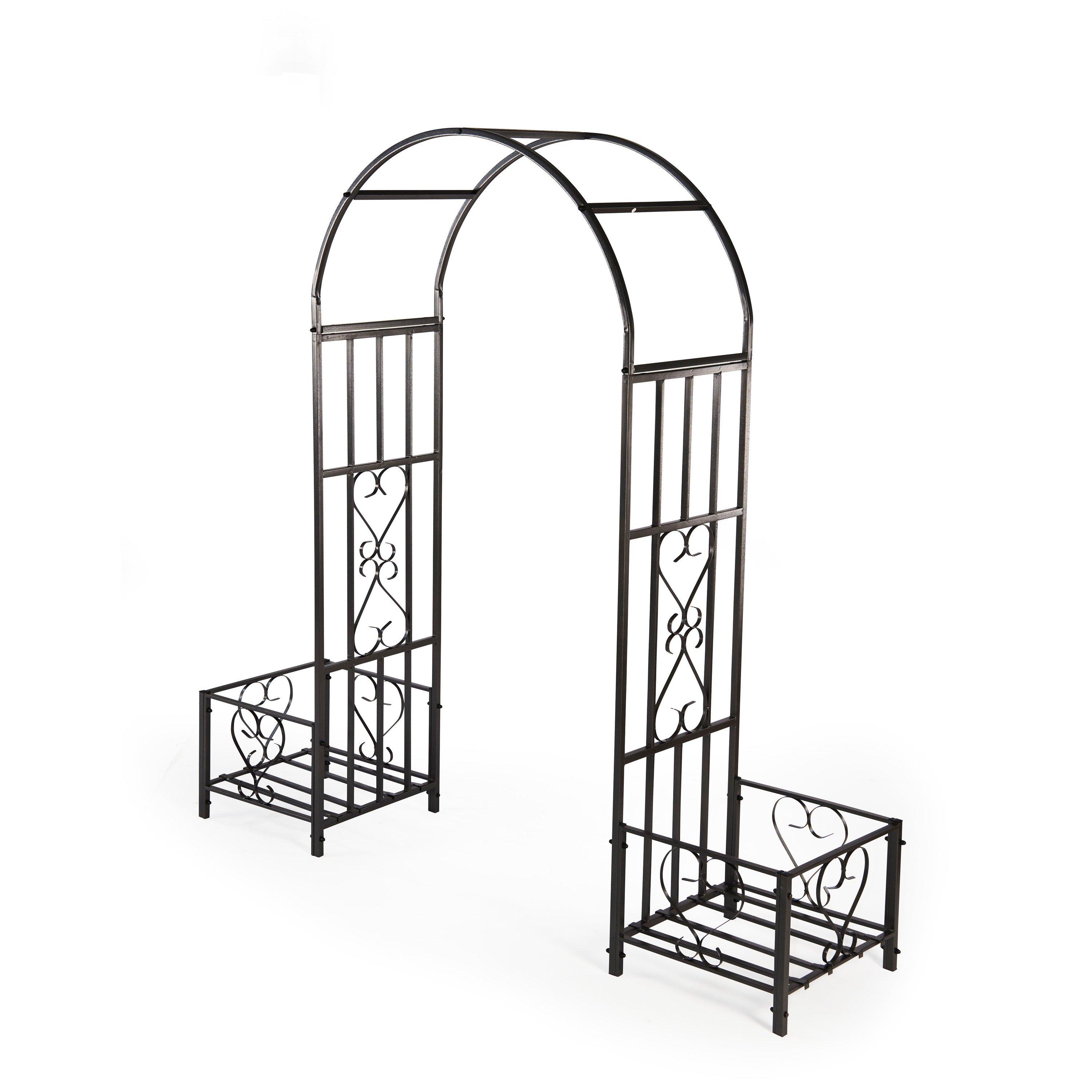 Black - Greenhurst - ARBOUR WITH PLANTERS - 3