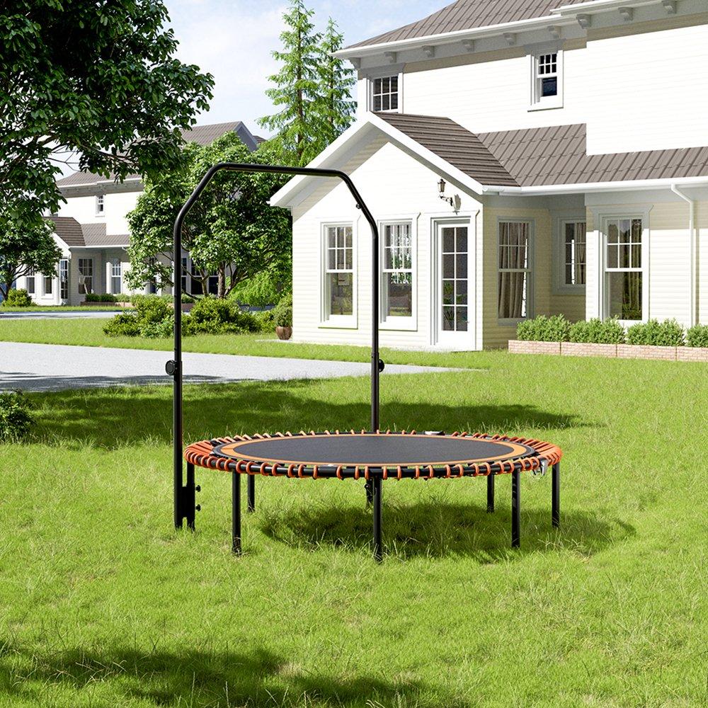 Black Orange - LIFE IDEAS SPORT - 48in Bungee Cords Foldable Round Trampoline - 2