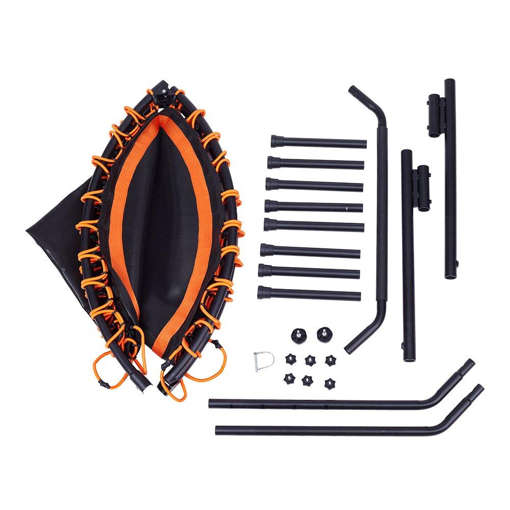 Black Orange - LIFE IDEAS SPORT - 48in Bungee Cords Foldable Round Trampoline - 12