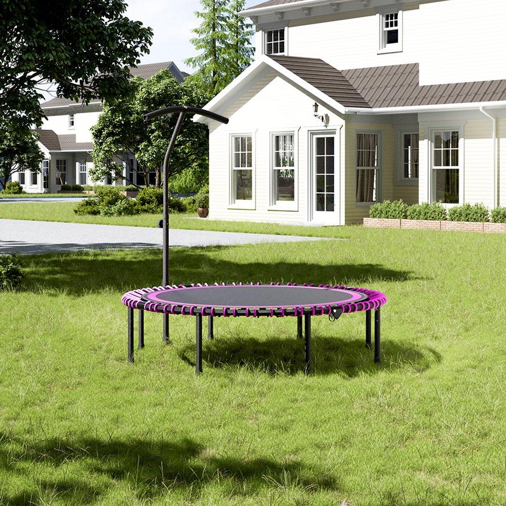 Pink - LIFE IDEAS SPORT - 48in Bungee Cords Foldable Round Trampoline - 2