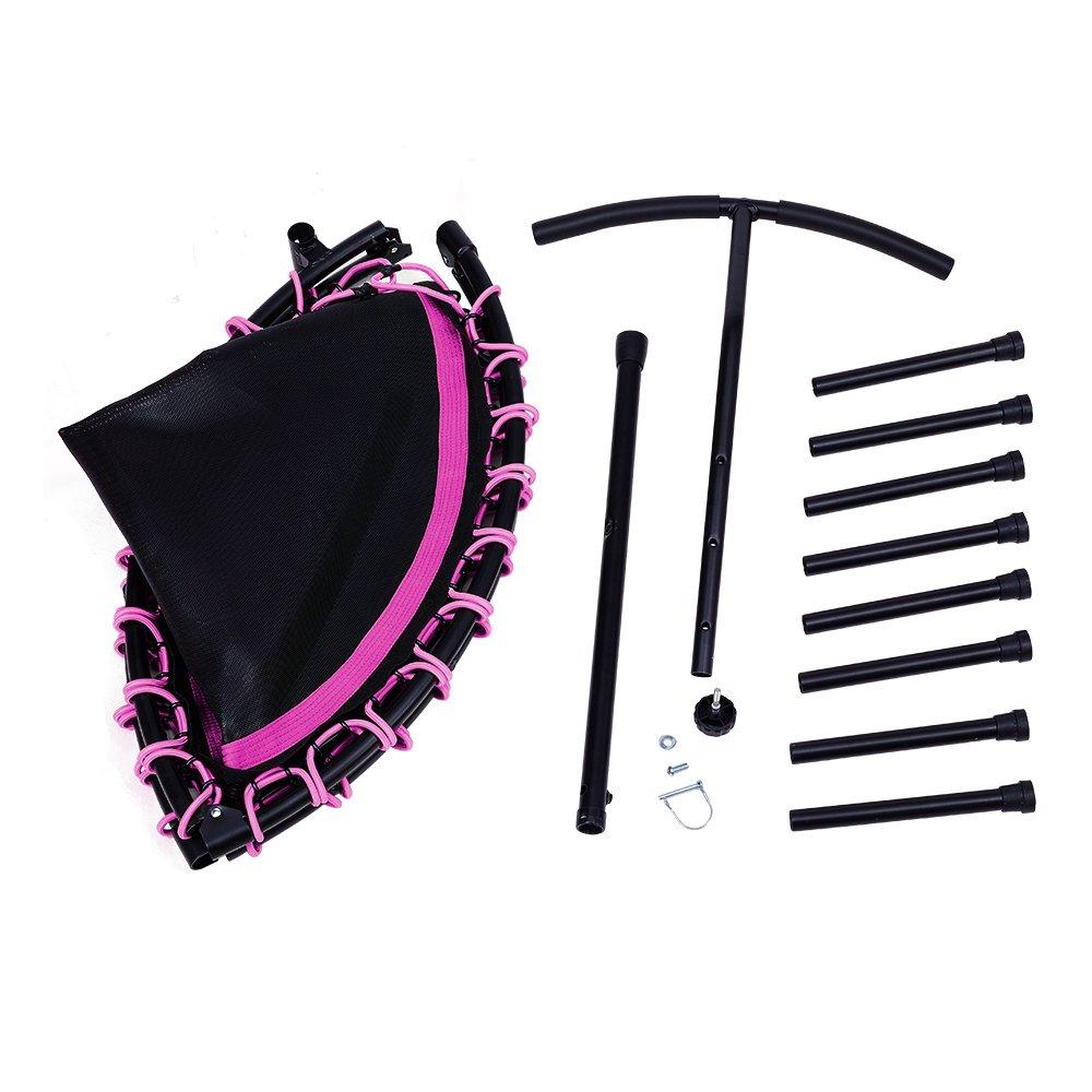 Pink - LIFE IDEAS SPORT - 48in Bungee Cords Foldable Round Trampoline - 13