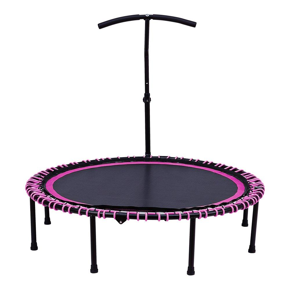 Pink - LIFE IDEAS SPORT - 48in Bungee Cords Foldable Round Trampoline - 4