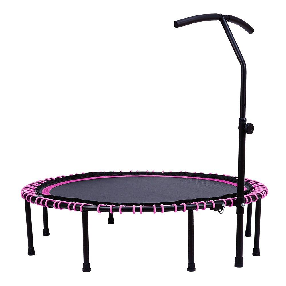 Pink - LIFE IDEAS SPORT - 48in Bungee Cords Foldable Round Trampoline - 5