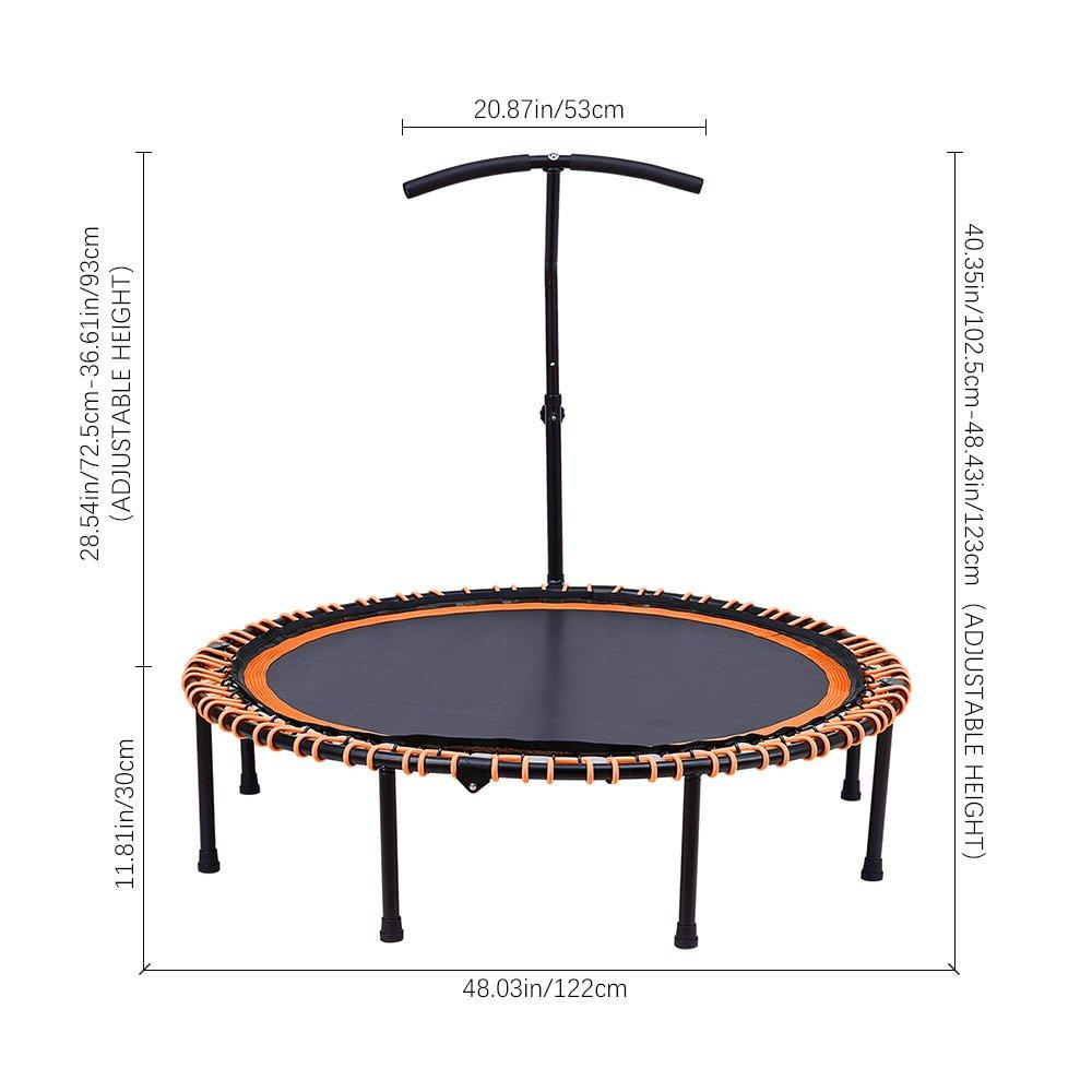 Orange - LIFE IDEAS SPORT - 48in Bungee Cords Foldable Round Trampoline - 3