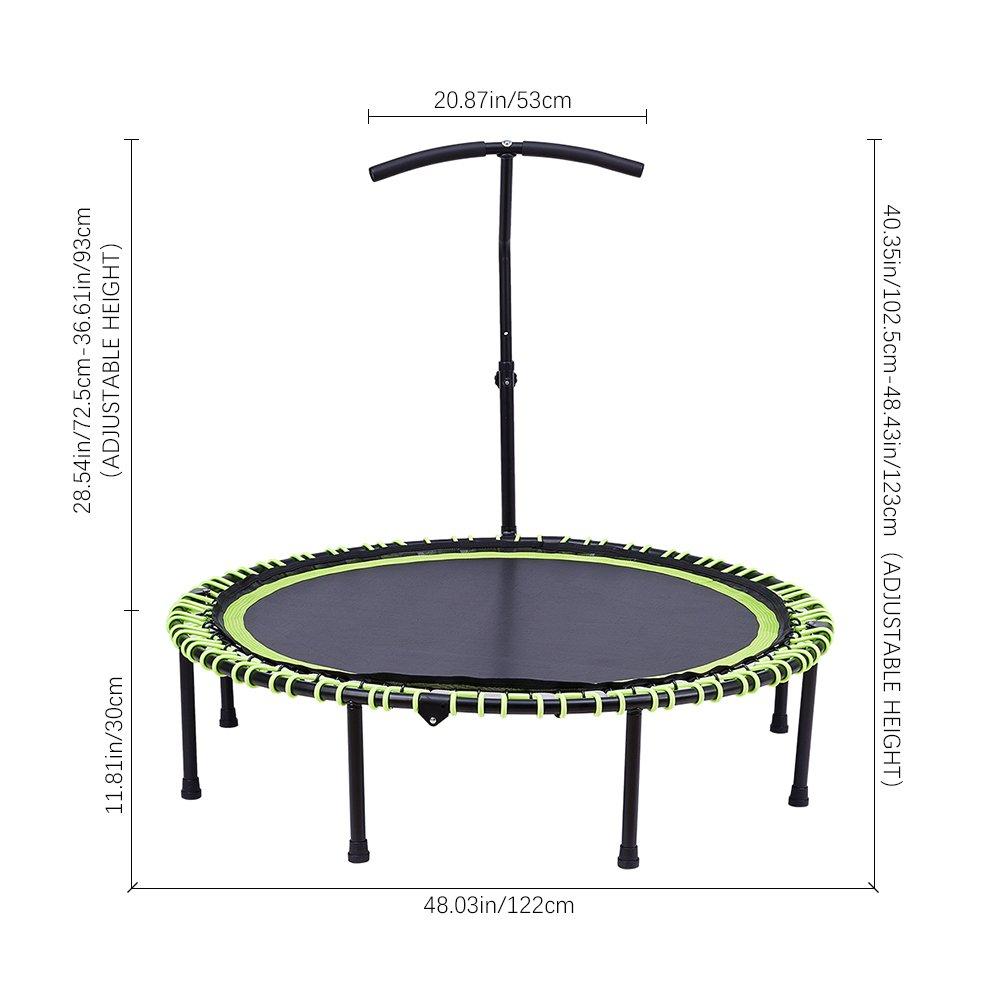 Green - LIFE IDEAS SPORT - 48in Bungee Cords Foldable Round Trampoline - 3
