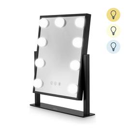 Carmen Hollywood 9 Bulb Metal Vanity Mirror Black