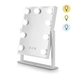 Carmen Hollywood 9 Bulb Metal Vanity Mirror White