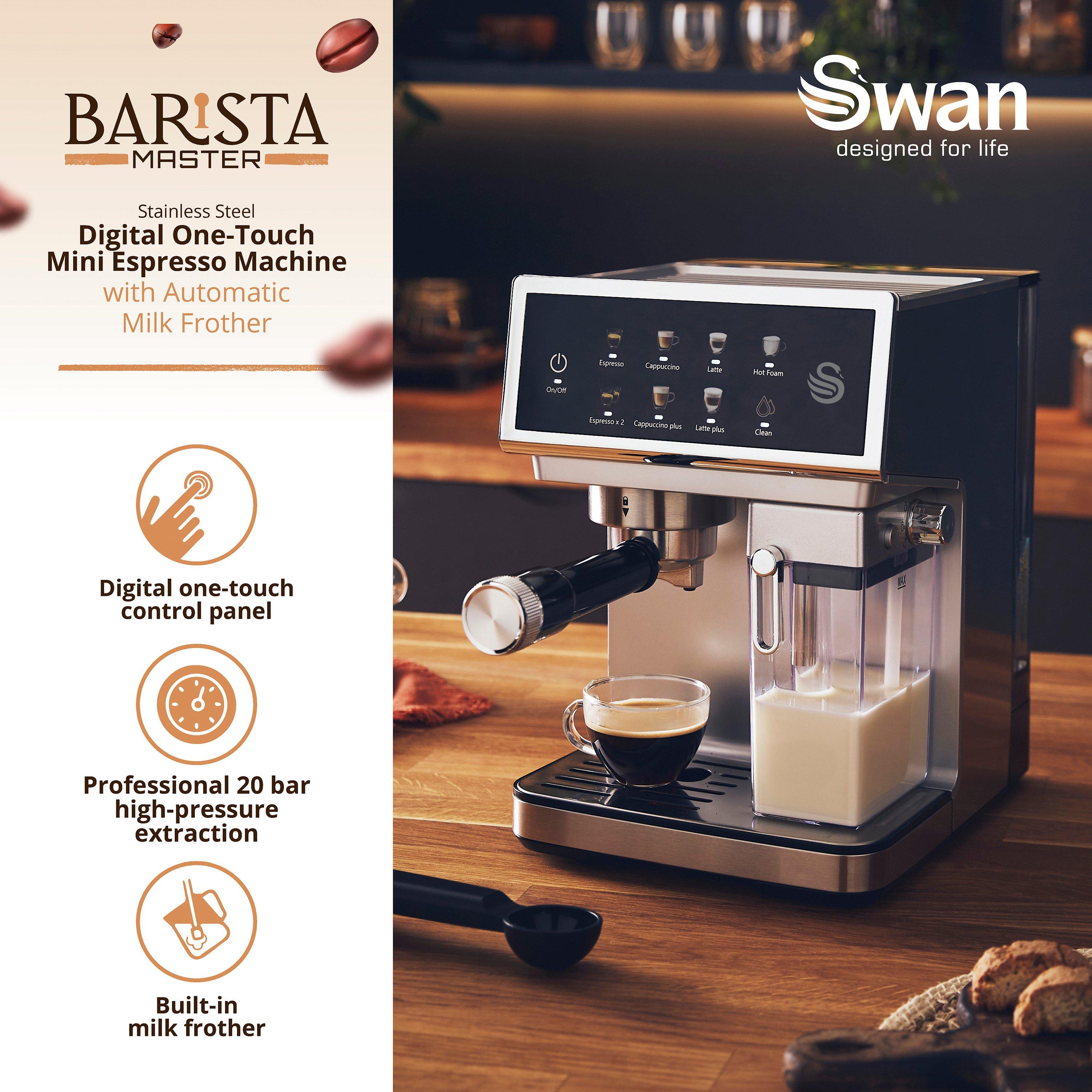 Stainless Steel - Swan - Digital Espresso Coffee Machine inc Automatic Milk - 2