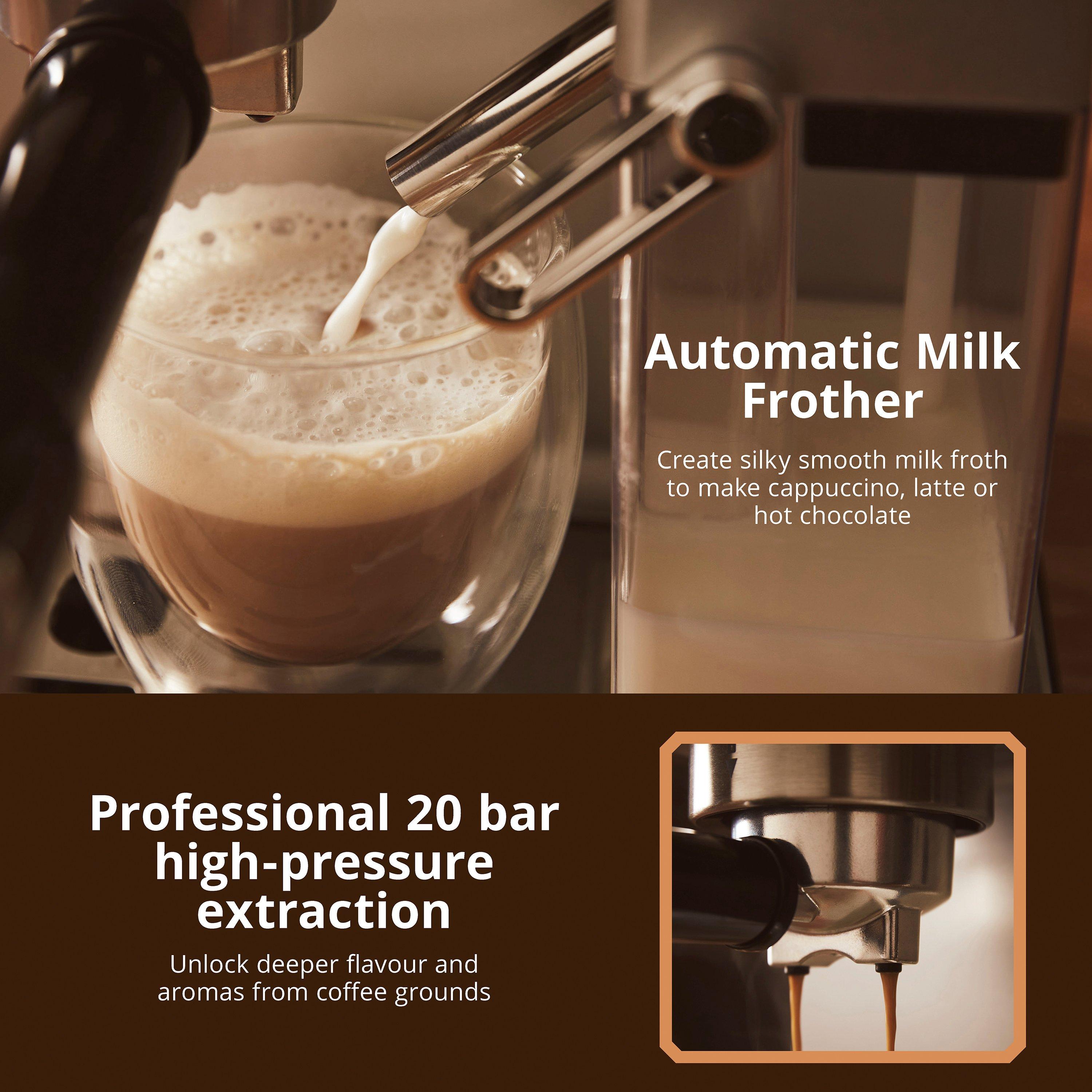 Stainless Steel - Swan - Digital Espresso Coffee Machine inc Automatic Milk - 4