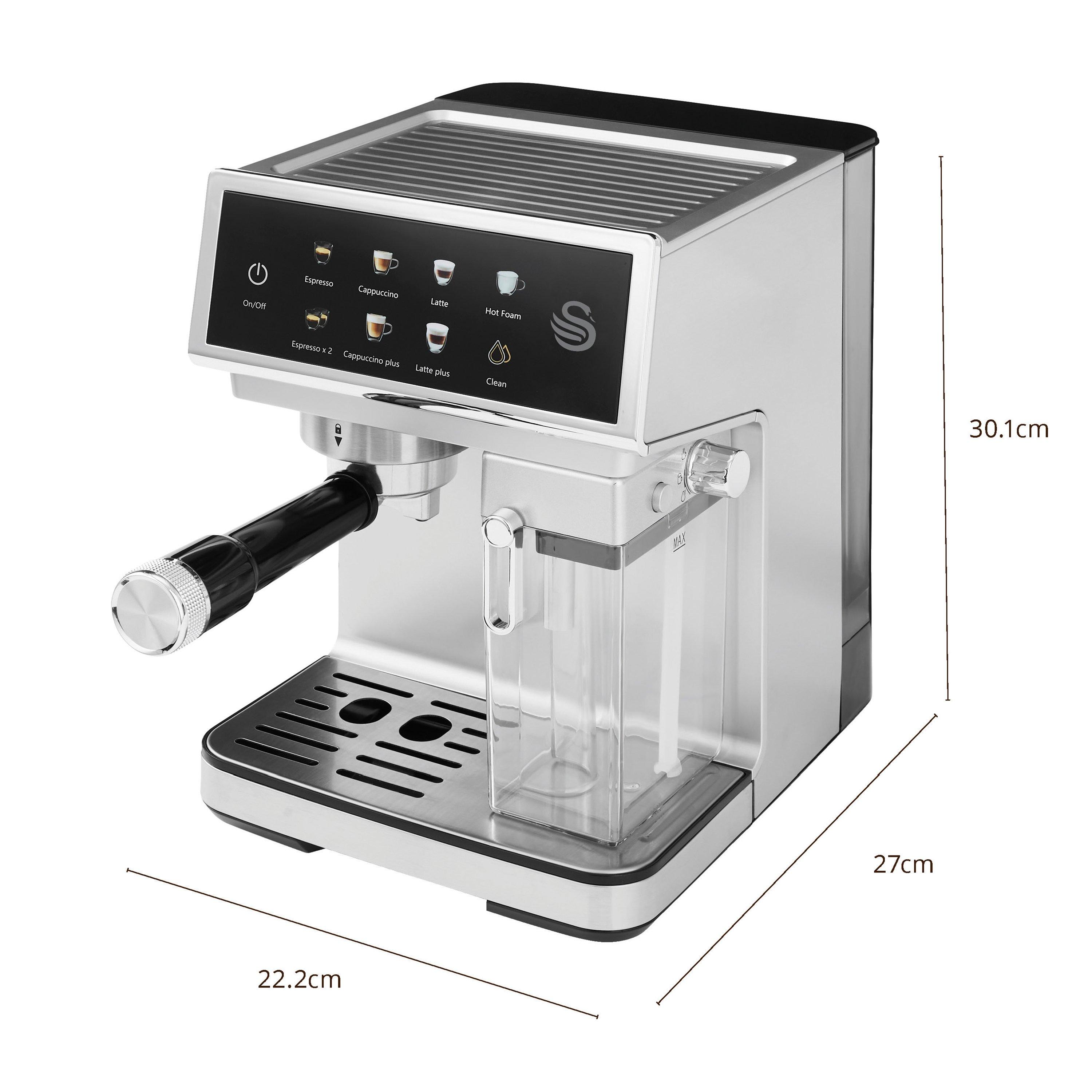 Stainless Steel - Swan - Digital Espresso Coffee Machine inc Automatic Milk - 6