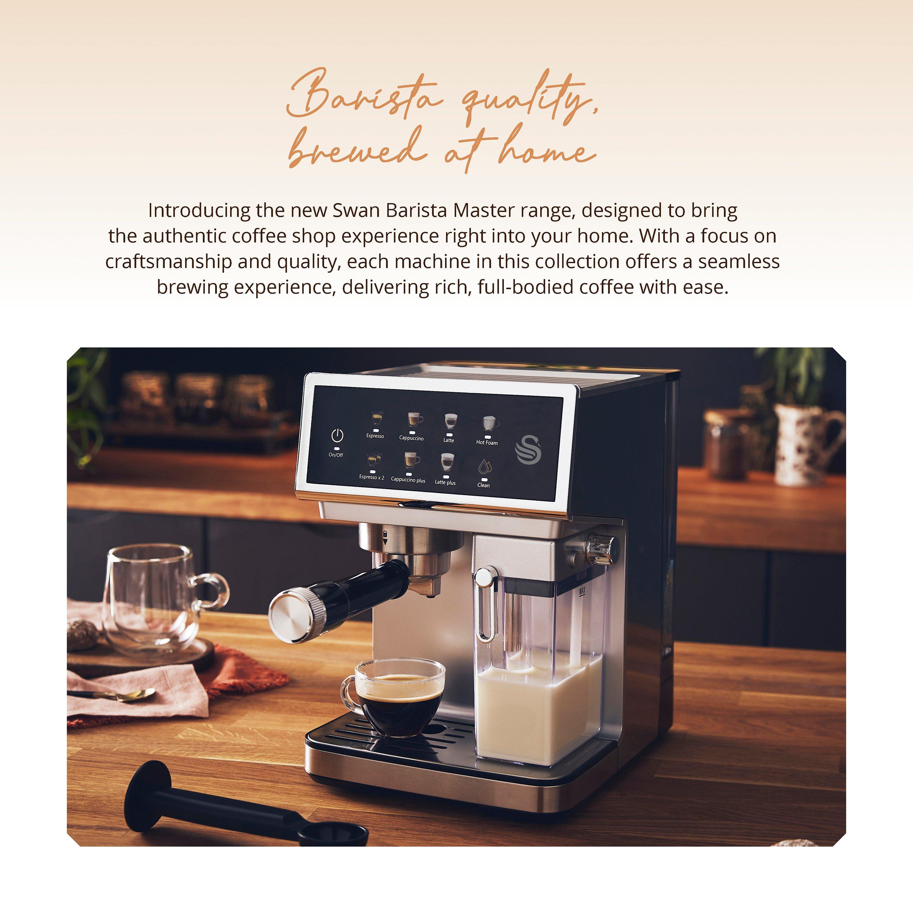 Stainless Steel - Swan - Digital Espresso Coffee Machine inc Automatic Milk - 8