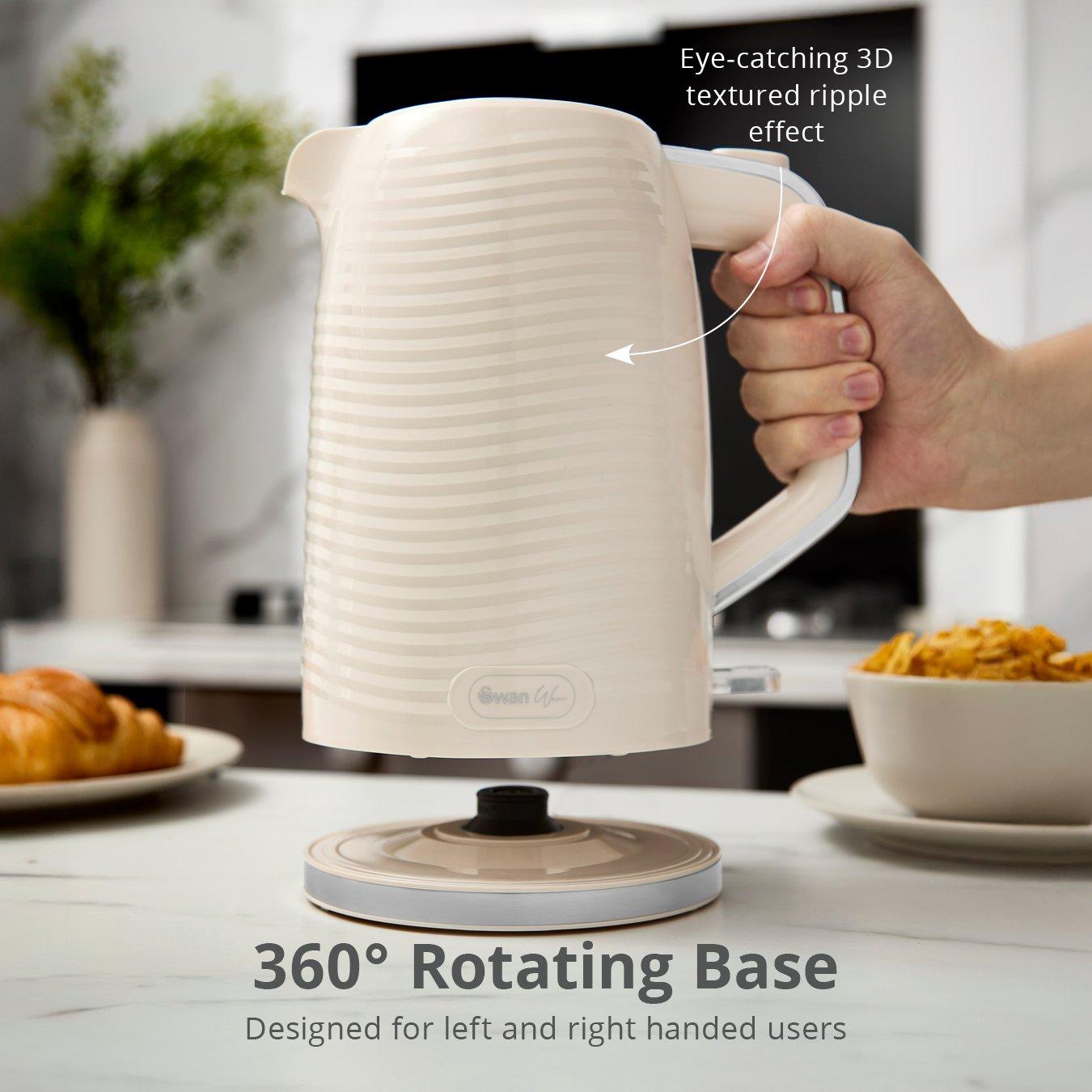 Cream - Swan - Wave 1.7L kettle Cream with Chrome Trim - 4