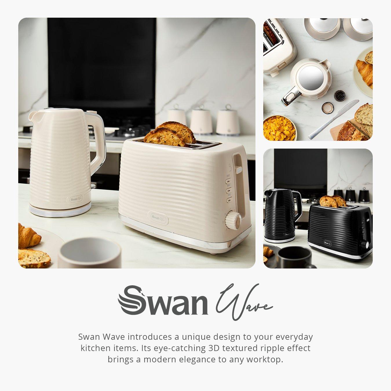 Cream - Swan - Wave 1.7L kettle Cream with Chrome Trim - 5