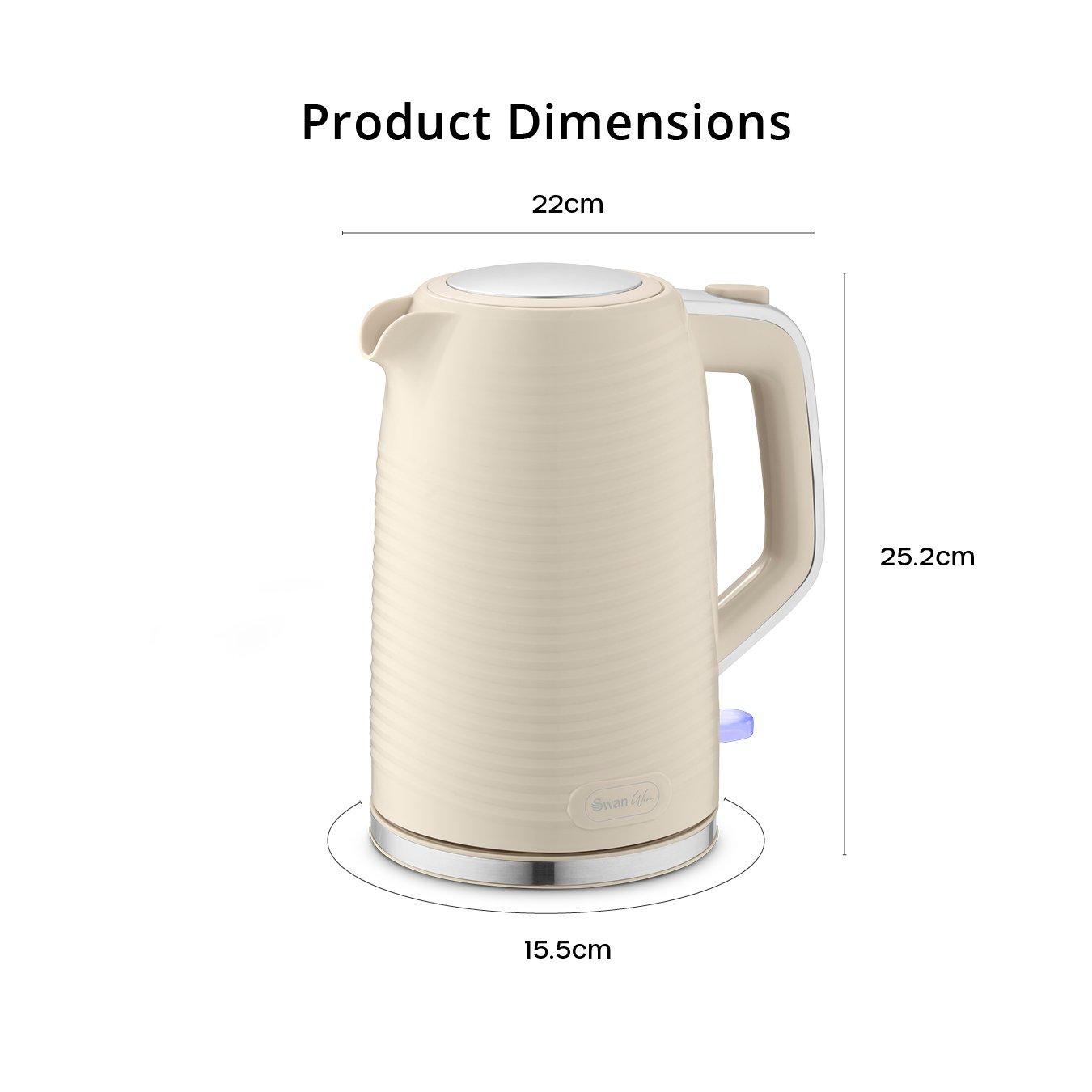 Cream - Swan - Wave 1.7L kettle Cream with Chrome Trim - 6